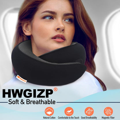 Travel Pillow | High-Density Memory Foam Pillow with 360° Surround Support. Ergonomically Designed. Ideal for Airplane Travel and Home Use.