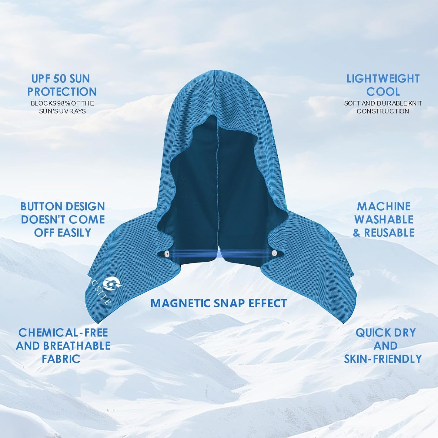 3 Pack Cooling Hoodie Towels for Neck and Face, UPF 50 Sun Protection & Instant Cooling, Ice Towels for Hot Weather, Soft Breathable Towel for Sport, Work Out, Gym, Camping & More Activities