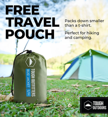 Tough Outdoors Mosquito Pants - Bug Pants for Men & Women - Net Bug Mesh for Gardening & Outdoor Protection from Flies, Gnats - with Free Carry Pouch - Green/Pants Only, Small-Medium