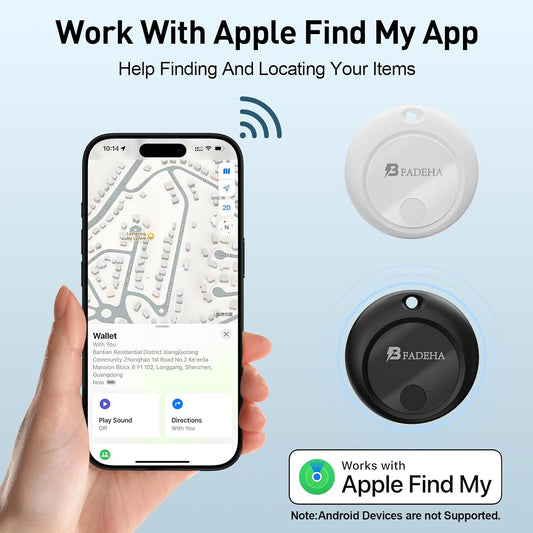 2025 [Apple MFi Certified] (iOS Only) Bluetooth Tracker Smart Finder for Apple Find My, iPhone Card Wallet Finder GPS Tracker, 5-10 Years Battery, Keys Finder and Item Locator for Keys, Bags, Passport