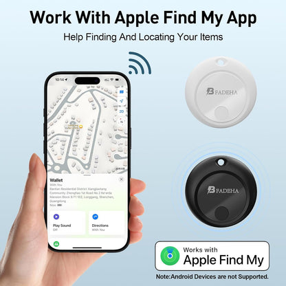 2025 [Apple MFi Certified] (iOS Only) Bluetooth Tracker Smart Finder for Apple Find My, iPhone Card Wallet Finder GPS Tracker, 5-10 Years Battery, Keys Finder and Item Locator for Keys, Bags, Passport