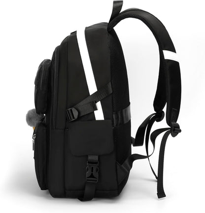 Girls Backpack Stylish Schoolbag Set for College or High Student Laptop Backpack for Women Black