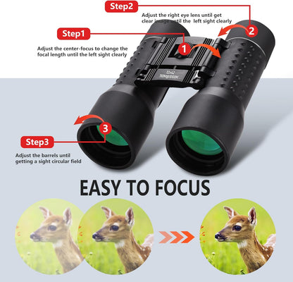 12x42 HD Binoculars for Adults, Professional Large View Binoculars with Clear Low Light Vision, Waterproof for Bird Watching, Hunting, Travel, Hiking, Sports, Concerts