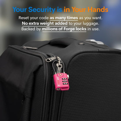 TSA Approved Cable Luggage Locks, Re-settable Combination with Alloy Body
