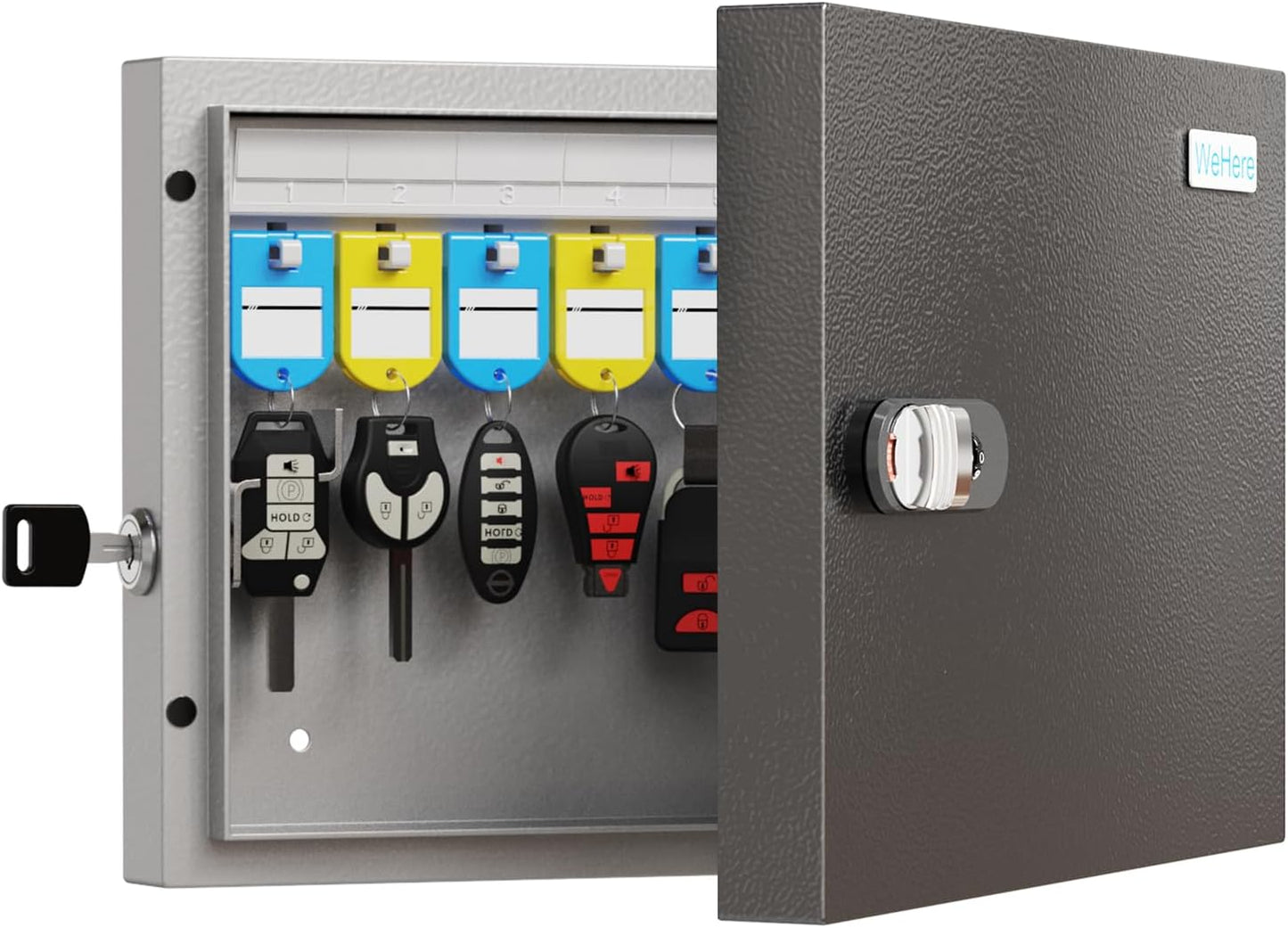 16 Key Lock Box, Key Cabinet Organizer, Key Safe Security Storage Lockbox Holder for Valets, Hotels, Car and House Keys