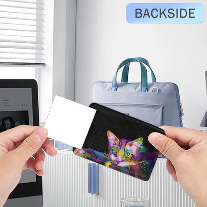 Abstract Multicolored Cat Luggage Tags,2 Pack Butterfly Luggage Tag,Leather Privacy Cover ID Label with Stainless Steel Loop for Women Men Kids Girls Travel