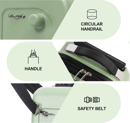 Apelila 22 inch Ride on Suitcase for Kids Travel Trolley Luggage with Spinner Wheels for Child with Combination Lock/Safety Belt/Telescoping Handle (Green)