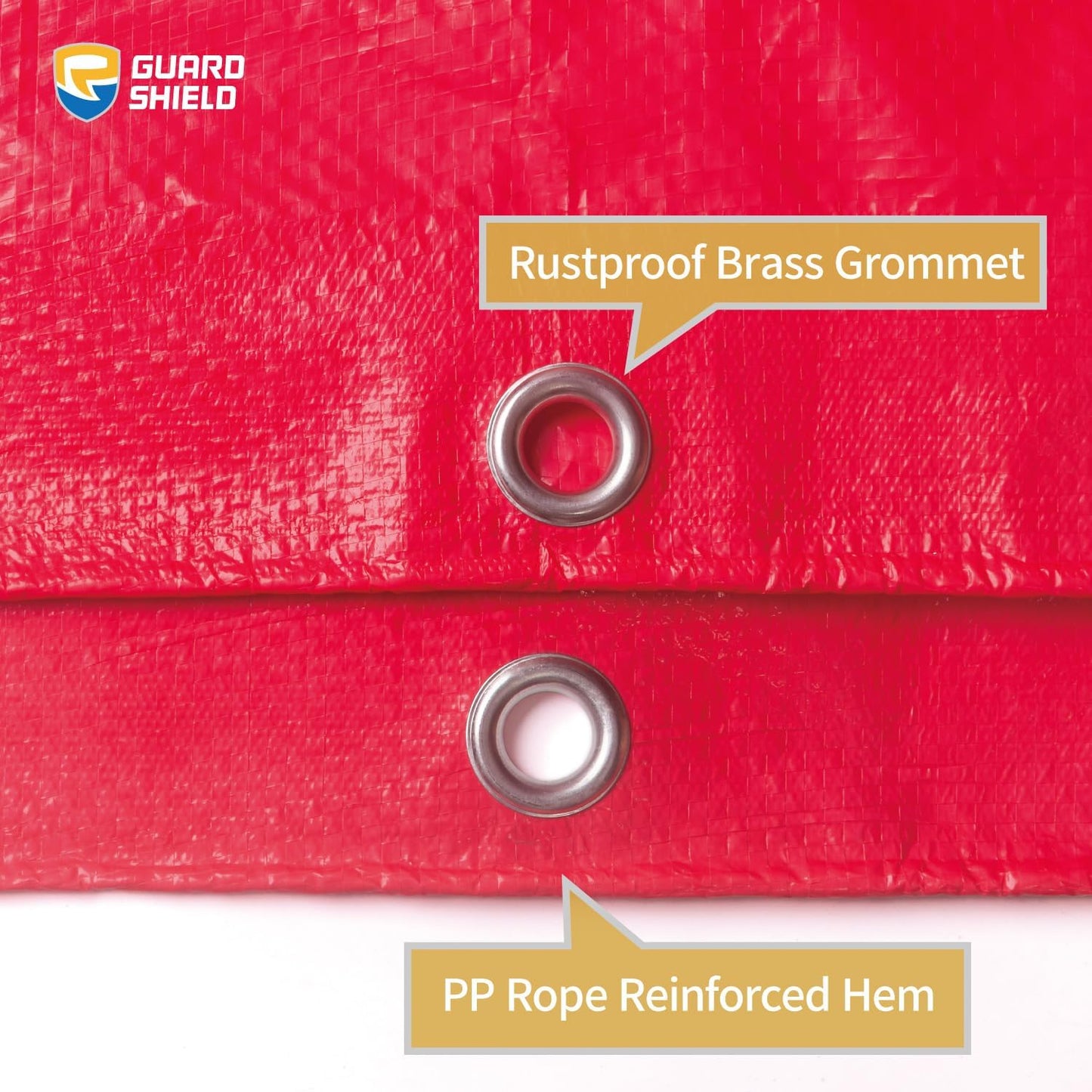 GUARD SHIELD Red Tarp 12x20 Feet Tarps High Visibility Outdoor Poly Cover Lightweight 6mil