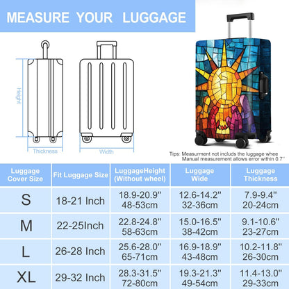 Luggage Cover Washable Suitcase Protector Anti-scratch Suitcase cover Fits 20-34 Inch Luggage (Sun, M(24-26inch suitcase))