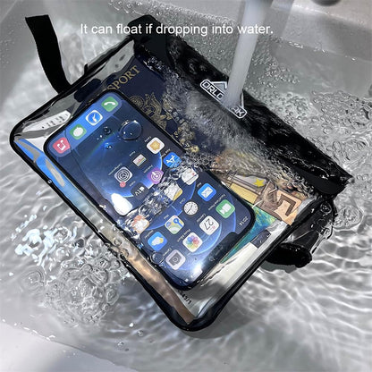 DRLOKPAK Waterproof Waist Bag Pouch Fanny Pack Bum Bag with Secret Holder Keeps Your Phone Kindle Wallet Watch & Valuables Dry - Perfect for Surf Canoe Swim Snorkel Dive Beach Pool(Black)