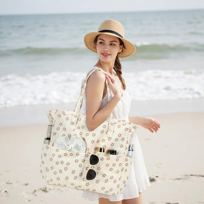 Beach Pool Bags Tote for Women Ladies Large Gym Tote Carry On Bag With Wet Compartment for Weekender Travel Waterproof