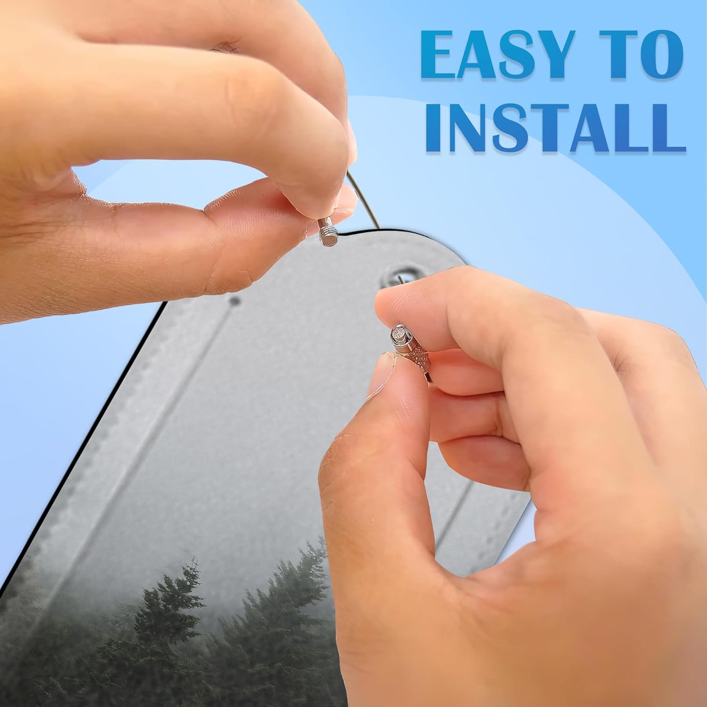 Misty Foggy Mountain 2 PCS Luggage Tags, Privacy Cover ID Label with Stainless Steel Loop and Address Card for Travel Bag Suitcase