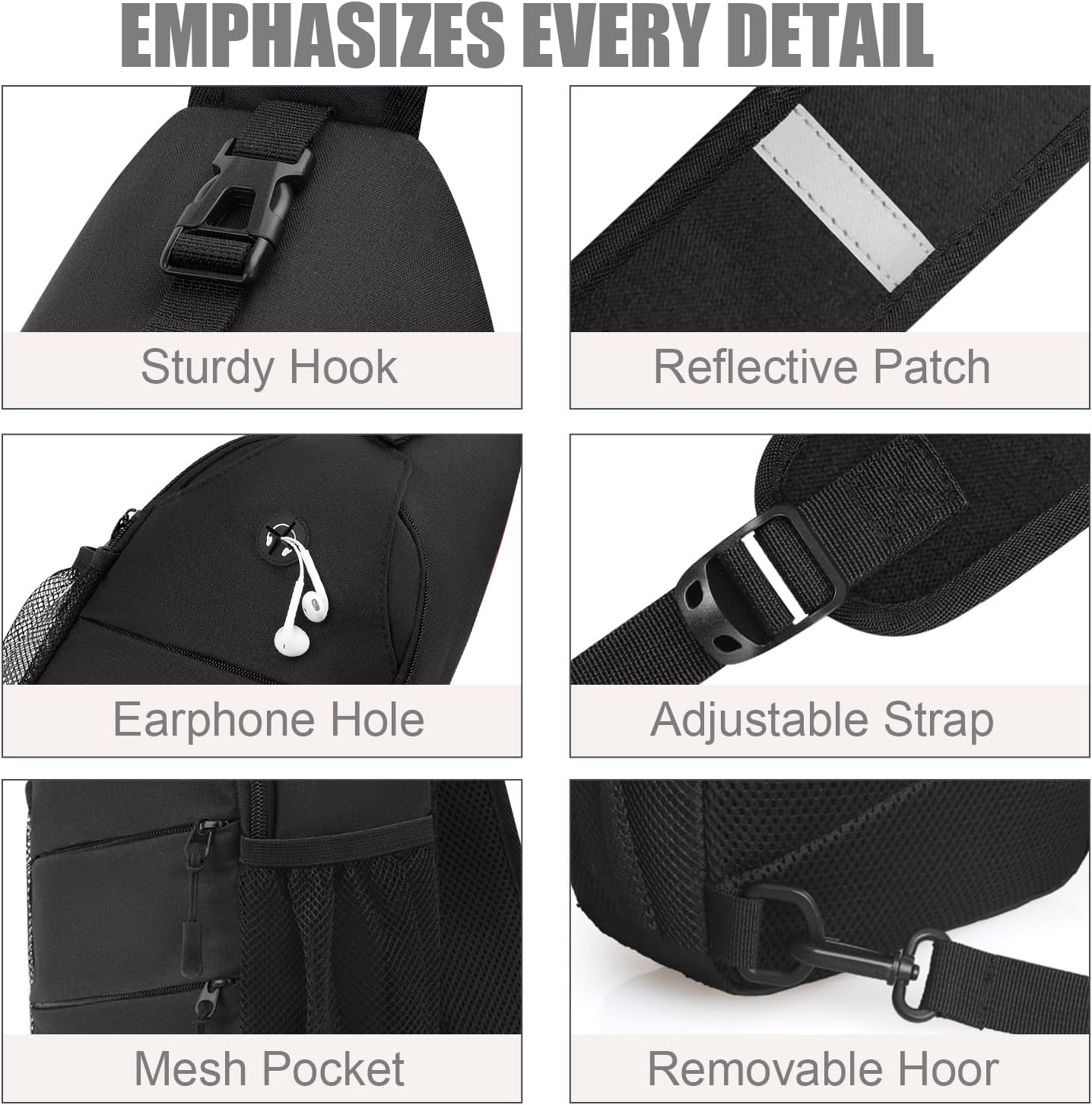 Crossbody Bags for Women Men Trendy Sling Bag Bakpack Casual Chest Bag with Convertible Shoulder Strap