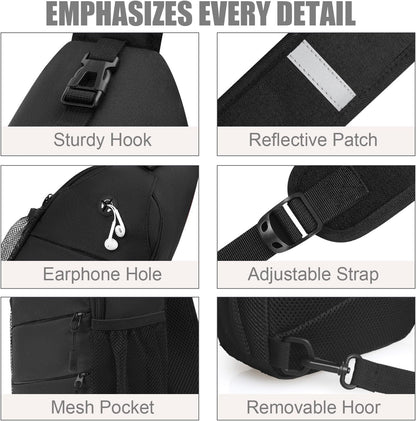 Crossbody Bags for Women Men Trendy Sling Bag Bakpack Casual Chest Bag with Convertible Shoulder Strap