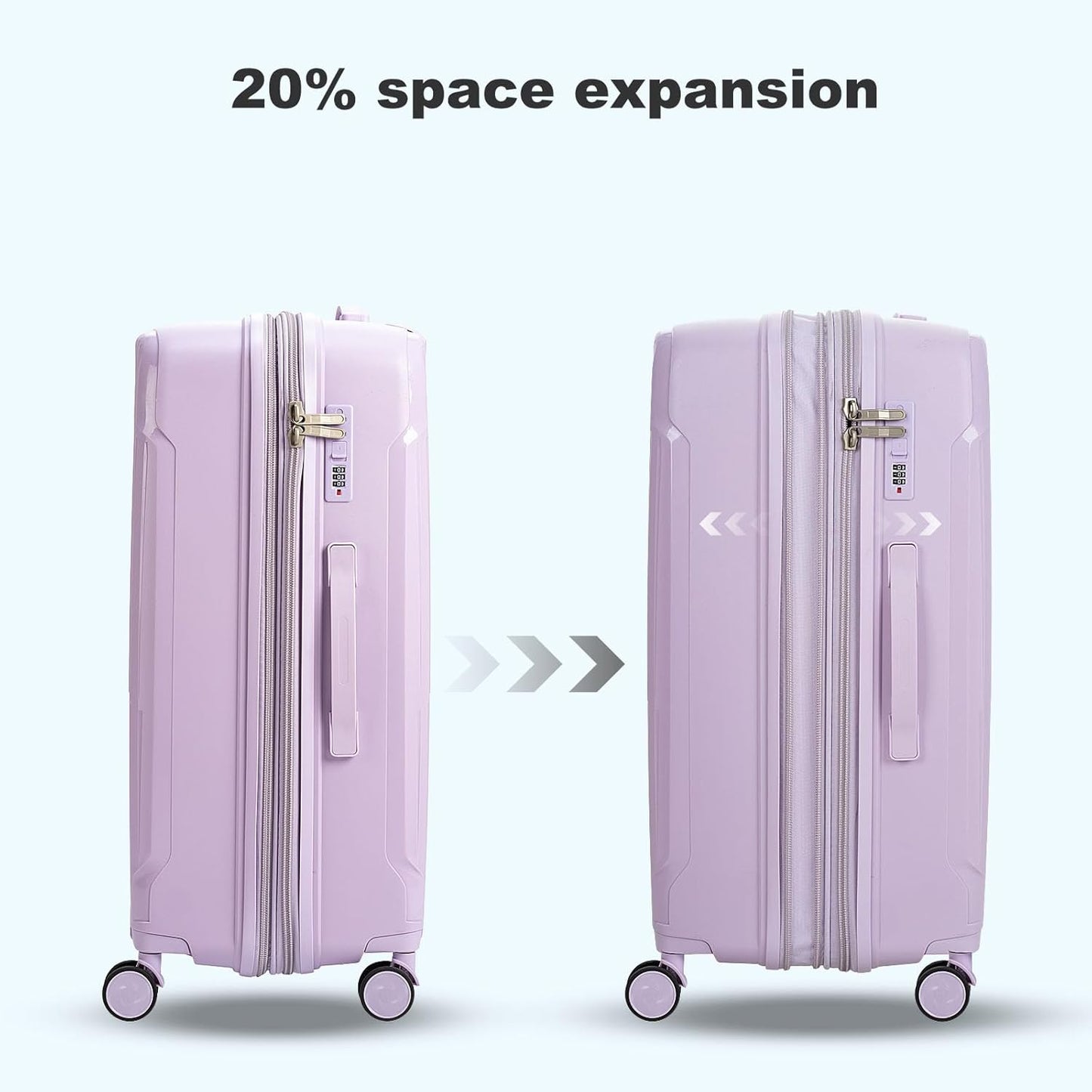 Nazhura Luggage Set, 3-Piece Hardside Suitcase Set, 20-inch Carry On, 24-inch, 28-inch Luggage