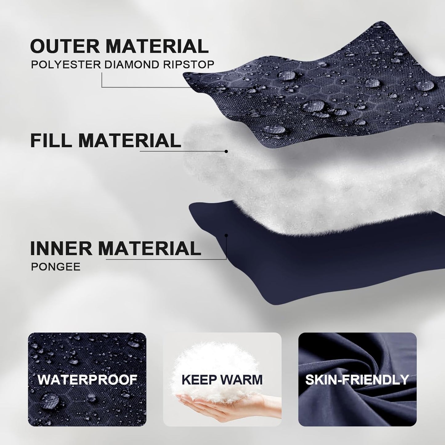 Sleeping Bags for Adults Cold Weather,Portable, Waterproof,Lightweight Camping Sleeping Bag for Tall Girls Boys with Compression Sack for Warm Camping, Hiking, Outdoor & Indoor