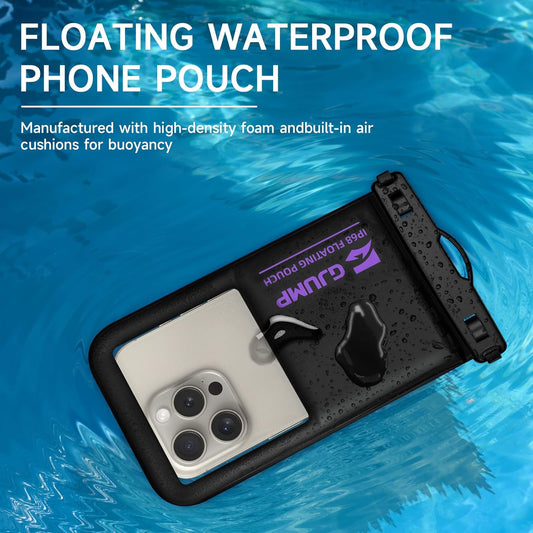 2 Pack Floating Waterproof Phone Pouch, Up to 8.3" IP68 Cellphone Dry Bag Compatible for iPhone 16 15 14 13 Pro Max Samsung Galaxy, Essential for Beach Cruise Ship (Purple*2)