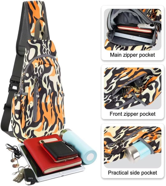 TITECOUGO Small Sling Bag, Lightweight Crossbody Backpack for Men Women, Shoulder Bag for Sports and Outdoor