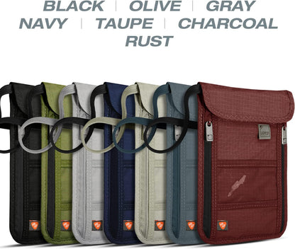 Lewis N. Clark RFID Blocking Stash Neck Wallet, Travel Pouch + Passport Holder for Women & Men, Navy, One Size