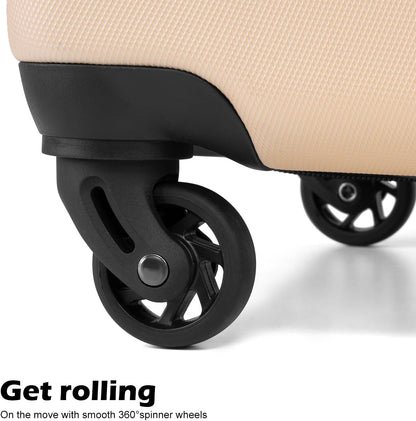 Coolife 3-Piece Lightweight Hardside Spinner Luggage Set with TSA Lock