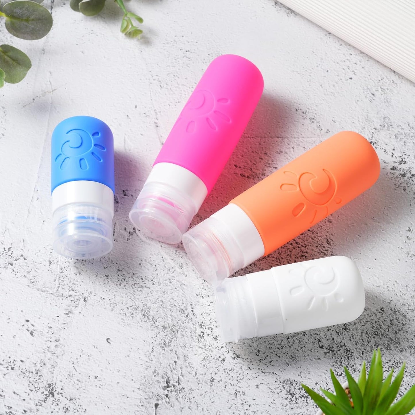 18 Pack travel Bottles for Toiletries, TSA Approved Silicone Travel Containers Leak Proof Refillable Travel Accessories for Shampoo Conditioner Lotion Body Wash(Multicolored D)