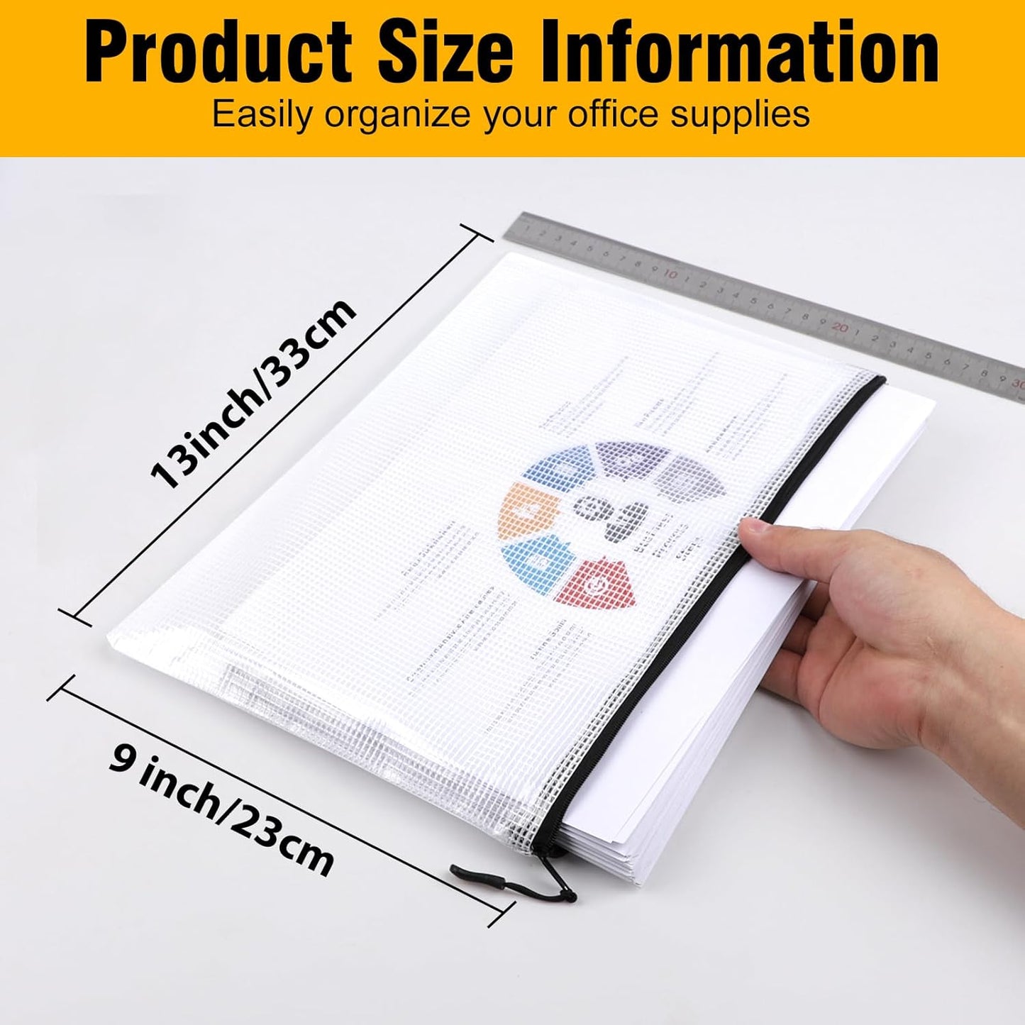 36pcs Large Mesh Zipper Pouch File Bags YOPCDJ Reusable Zippered Pouches for Organizing Classroom, Board Game Storage, Puzzle Bags Black