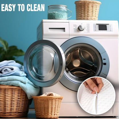 Travel & Camping Comfortable Memory Foam Pillow – Easy to Carry Portable Bag – Temperature Regulating Pillow Case (White Contour)