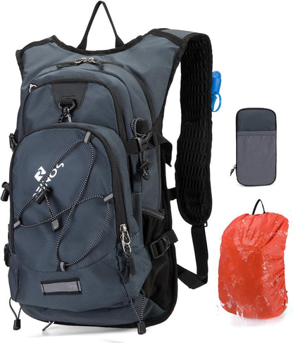 Hydration Backpack Pack with 2L Water Bladder 18L Hiking Backpack Women Men Lightweight Hydropack Insulated Daypack for Biking, Running, Festival