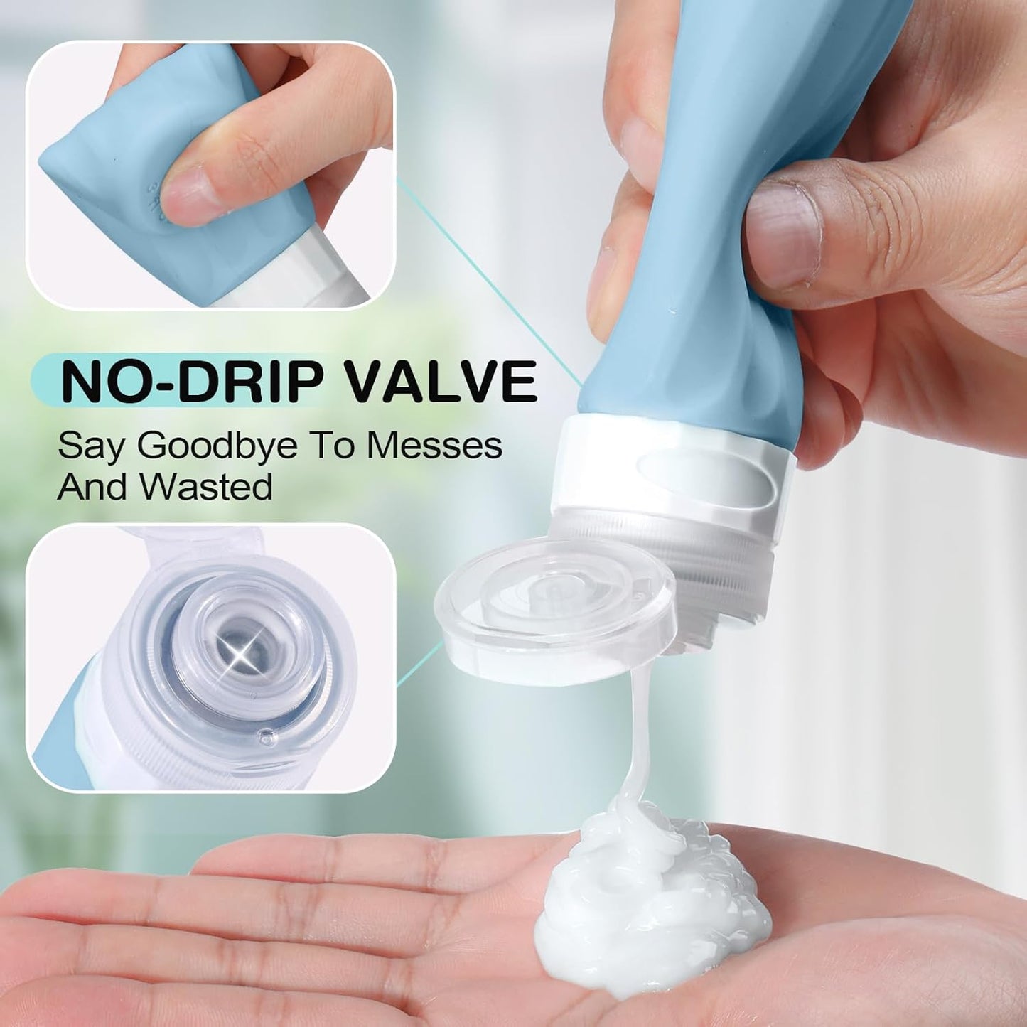 14pack Travel Bottles for Toiletries, TSA Approved Travel Size Toiletries Containers Set, Premium Silicone Leak Proof Refillable Bottles & Creams Jars Accessories Kit W/Clear Bag (Bright)