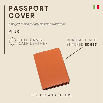 Maruse Italian Leather Passport Cover for Men and Women, Handmade in Italy