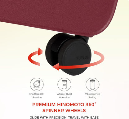 TUPLUS 20” Carry-On Hardside Luggage Lightweight ABS Travel Suitcase with Wide Handle Spinner Wheels TSA Combination Lock, Balance Series 2.0,Cranberry Red