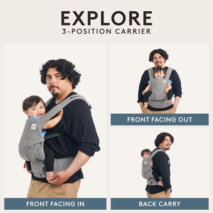 Baby Tula Explore Carriers - Breathable Baby Carrier Newborn to Toddler - Adjustable Toddler Carrier - Multiple Ergonomic Positions Front and Back - Ergonomic Fit for 7-45 lb - Mesh, Beyond