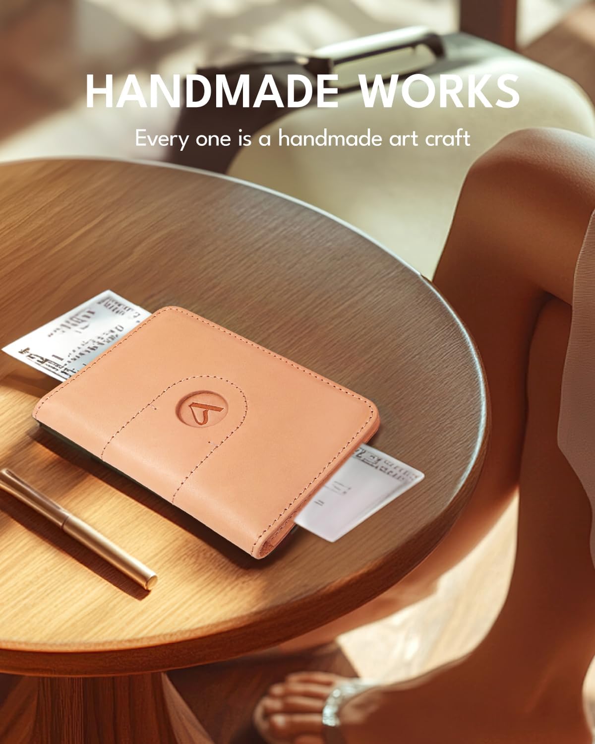 ALLIVE Passport Holder for Travel, Genuine Leather Passport Holder with Airtag Women Men,Travel Must Haves Airport Essentials, Passport Cover Travel Gifts Beige