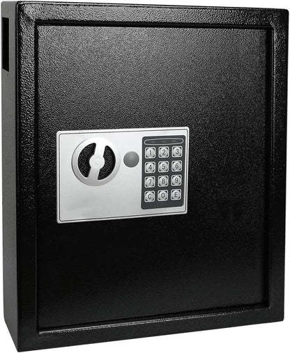 KYODOLED Electronic 40 Keys Cabinet Wall Mount,Digital Key Safe Lock Box,Large Security Lockbox for House Key,Heavy Duty Combination Lock Storage,14.37'' X 11.8'' X3.93'' (Black,40 Keys)