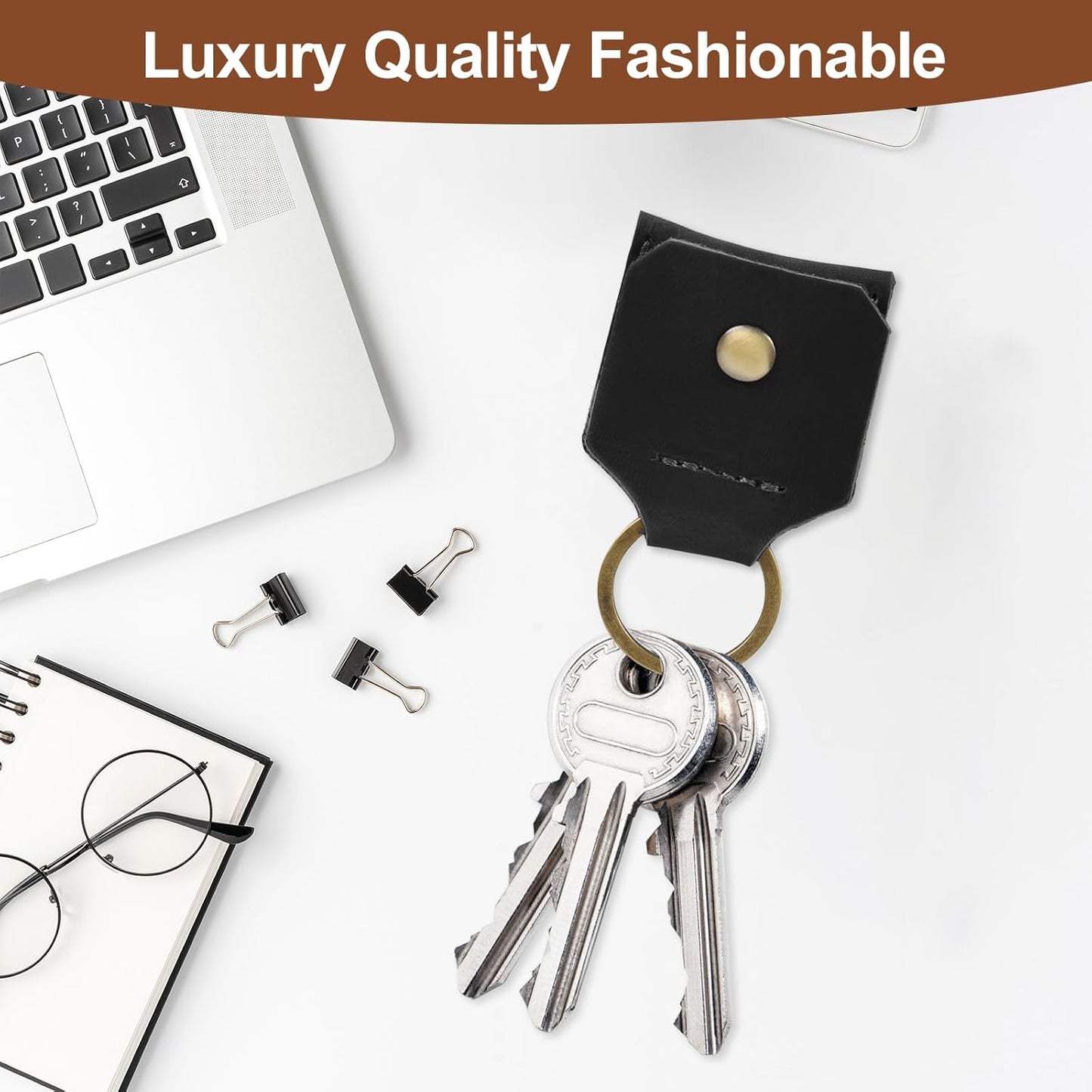 Jack&Chris Genuine Leather SD Card Holder Keychain, Anti-Shock Anti-Dust SD Card Case, Portable Camera Accessories for SD CF CFexpress Micro SD Nano SIM and Micro SIM Cards, Black 2 Packs