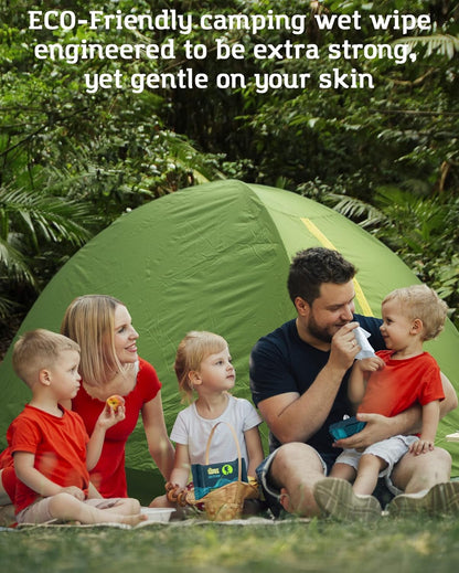 Combat Wipes ACTIVE Outdoor Wet Wipes - Extra Thick Camping Gear, Biodegradable, Body & Hand Cleansing/Refreshing Cloths for Backpacking & Gym w/Natural Aloe & Vitamin E (Active, 75 Counts)