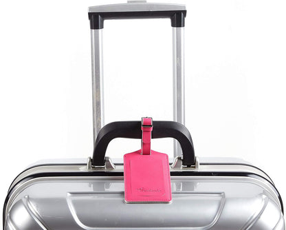 8 Pack Leather Luggage Travel Bag Tags by Travelambo