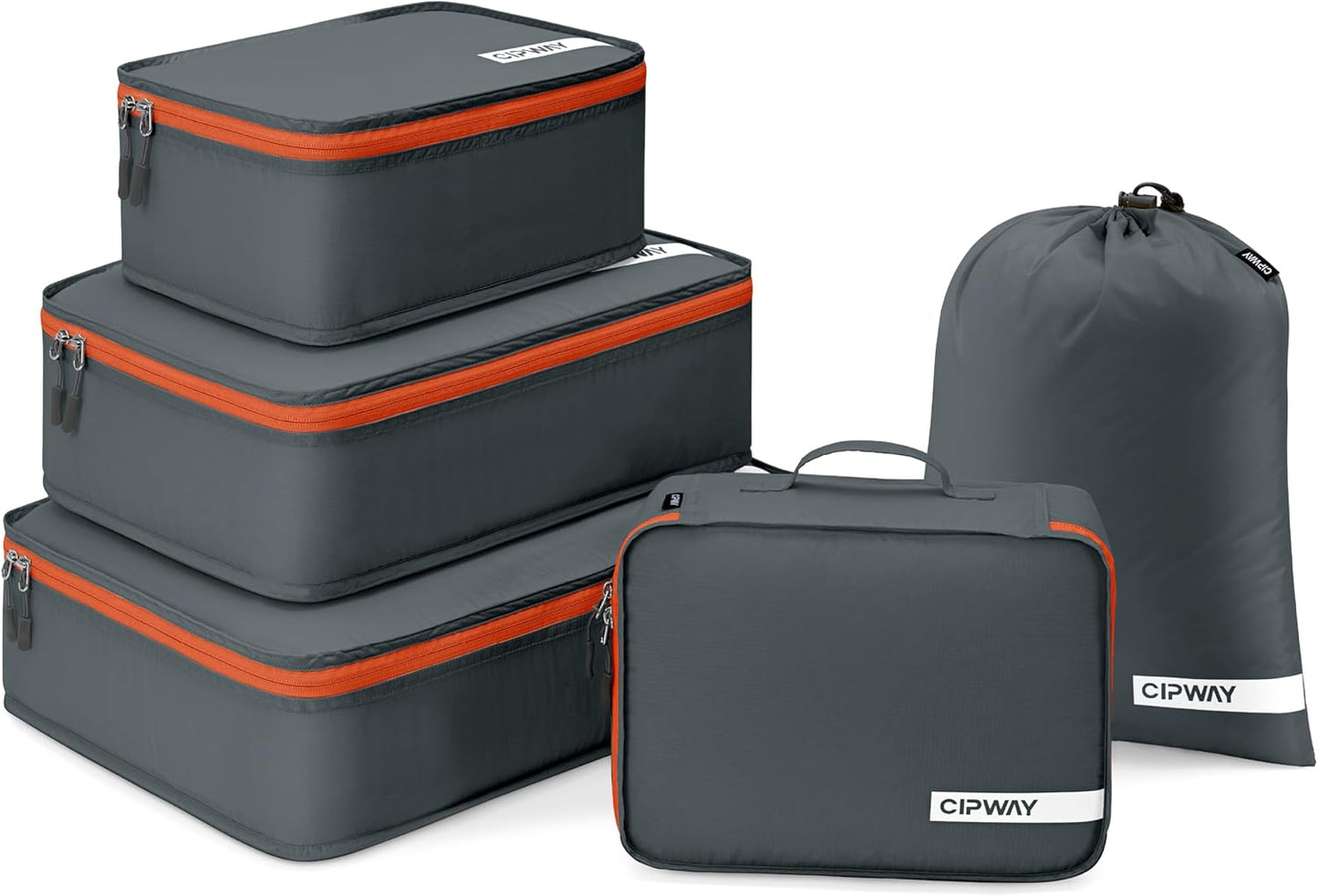 Cipway 5 Set Packing Cubes for Travel Suitcase Organizer for Accessories Luggage Carry On Suitcase Lightweight Grey