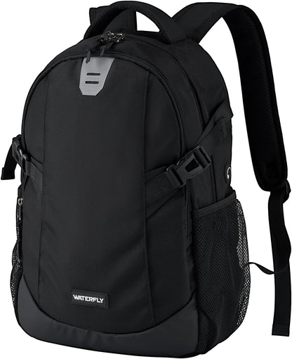 WATERFLY Small Casual Travel Backpack: 20L for Men Women Work Commuter Everyday EDC Daypack Hiking Gym Sport Workout Black