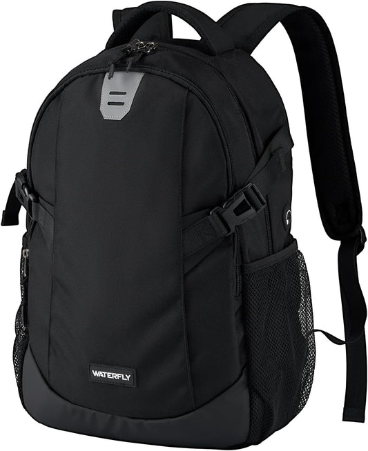 WATERFLY Small Casual Travel Backpack: 20L for Men Women Work Commuter Everyday EDC Daypack Hiking Gym Sport Workout Black