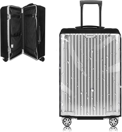Yotako Upgraded Zippered Transparent PVC Suitcase Cover, No Disassembly Required Clear Luggage Protector for Suitcase Luggage Protector Cover 30''