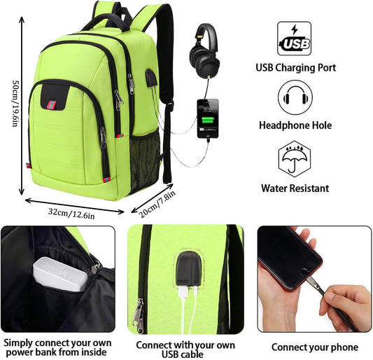 Laptop Backpack for Men, Large Anti-Theft Business Travel Backpack with USB Charging Port, Water Resistant College School Computer Bag for Men/Women for 17 Inch Laptop and Notebook