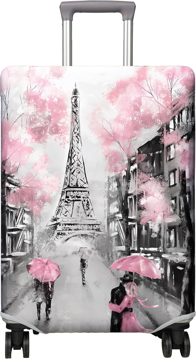 Travel Luggage Cover Suitcase Protector Fits 18-32 Inch Wheel Covers PatternedTravel Related Items Flower Luggage Protector Elastic S