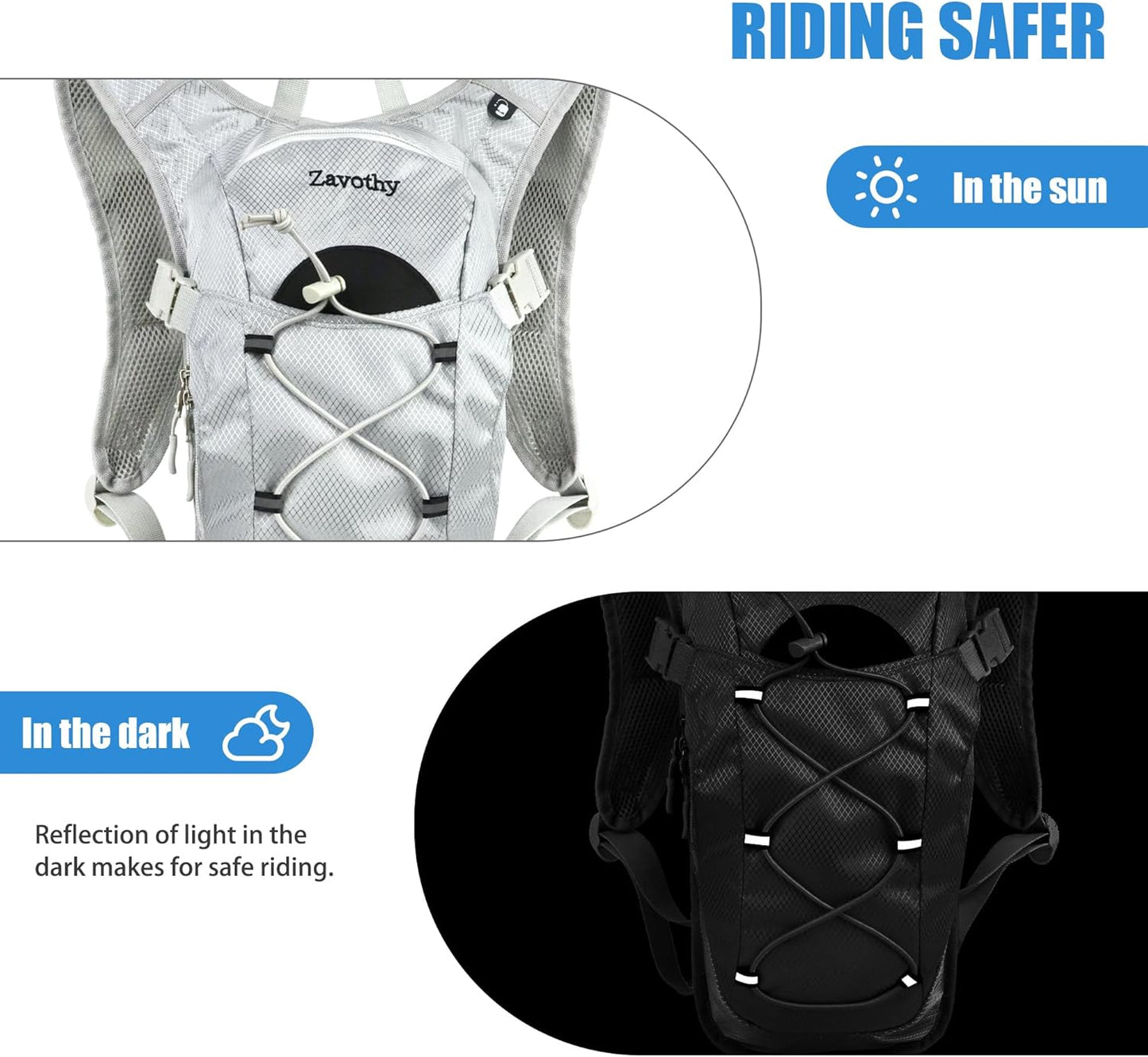 Zavothy Hydration Backpack with 2L Hydration Bladder Water Backpack for Hiking Hydration Pack for Running Cycling Hiking