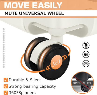 AnyZip Luggage PC+ABS Aluminum Frame Zipperless Checked Luggage Hard Shell Suitcase with TSA Lock Double Spinner Wheels 28 Inch White