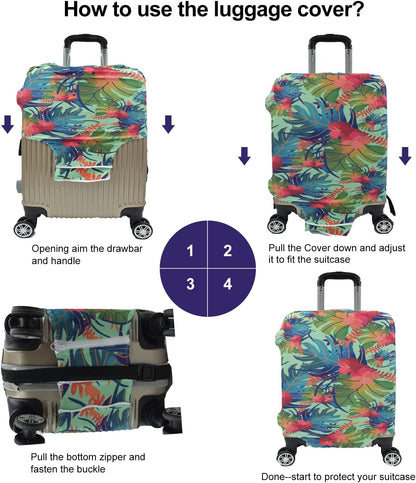 Travel Luggage Cover, Suitcase Protector Bag Fits 22-24 Inch Luggage Colorfulmaple