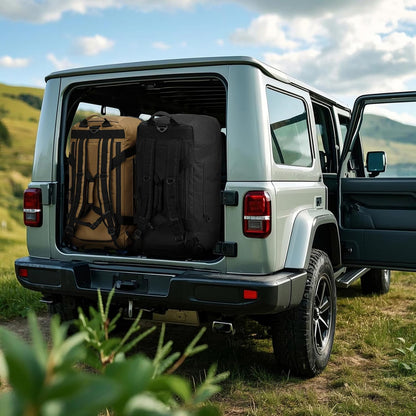 TUGUAN Extra Large Travel Duffle Bag Backpack for Men with Adjustable Dividers 120L Big Weekend Overnight Bag with ID Pocket Shoulder Strap Heavy Duty Sports Duffel Bags for Camping Gym, Black