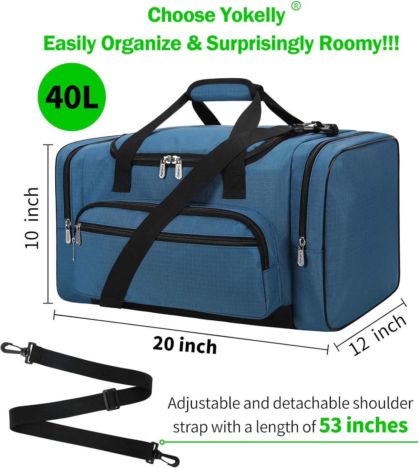 Sports Duffel Bag 20 inch for Travel Gym - Royal Blue