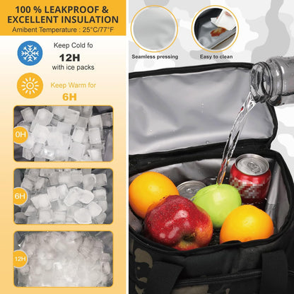 Tactical Backpack Cooler,Lunch Backpack for Men Adults Work with Handle，Soft Cooler Backpack Insulated Waterproof Leak Proof