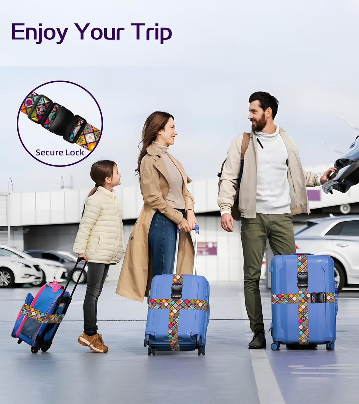 Luggage Straps for Suitcases Travel Belt Luggage Band Heavy Duty Traveling Luggage Identifier Cute Women Girls Unique Accesory,